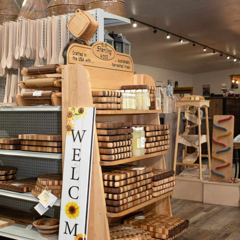 shelf with gifts souvenirs at west bench home furnishings