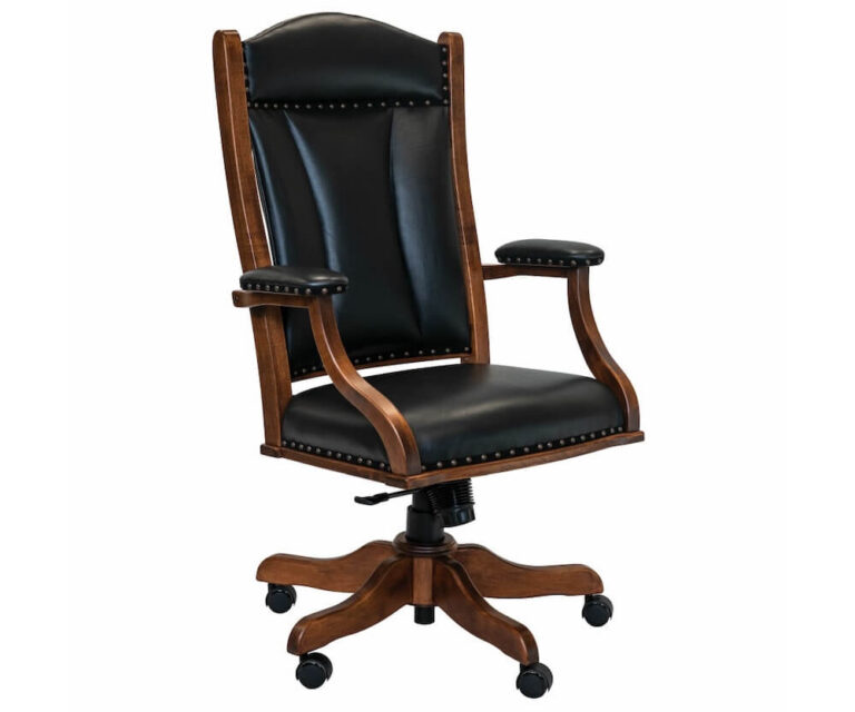 Buckeye Rockers DC55 Maple Black Leather Front Desk Chair