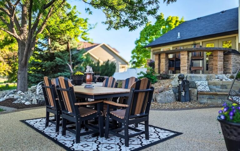 outdoor poly table and chair dining set