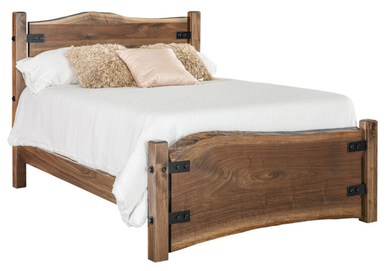 bedroom ITJR live wood bed ITW-068 Walnut